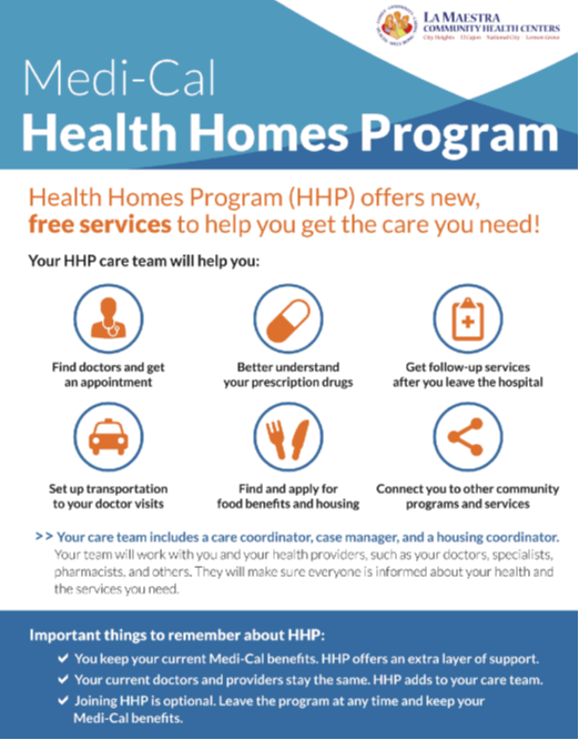 Health Homes Program LA MAESTRA COMMUNITY HEALTH CENTERS